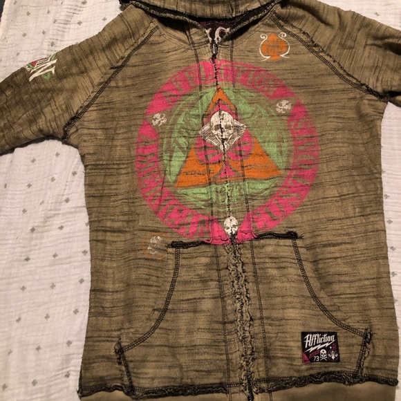 Affliction reversible zip up - Picture 2 of 4